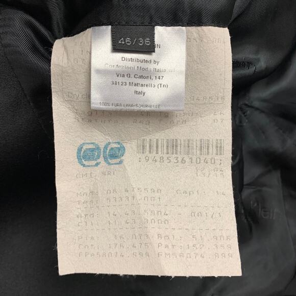 CALVIN KLEIN COLLECTION Size 36 Black Wool Peak Lapel Tuxedo Sport Coat - Picture 6 of 8